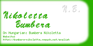 nikoletta bumbera business card